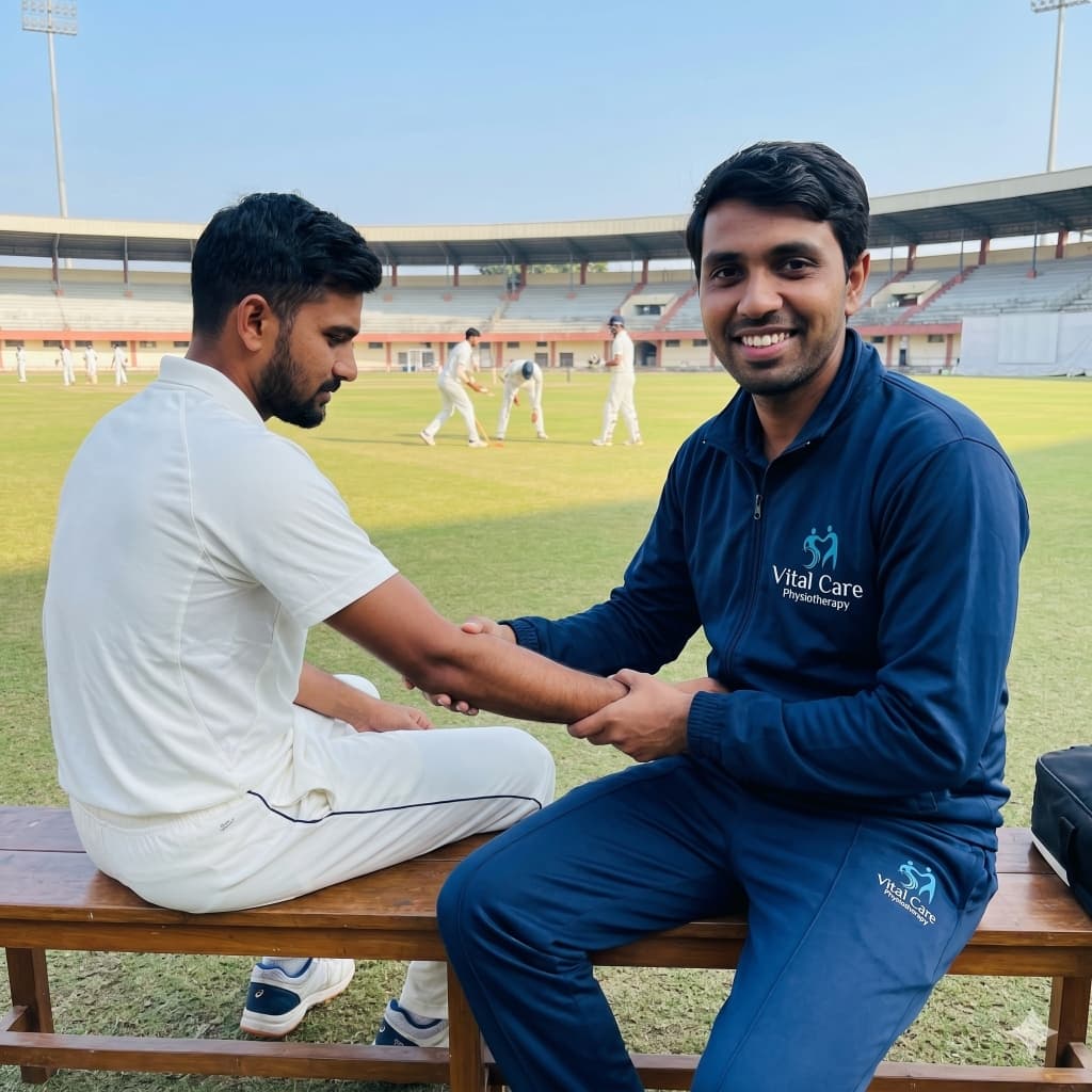 Dr. Divyans Verma treating an athlete on field